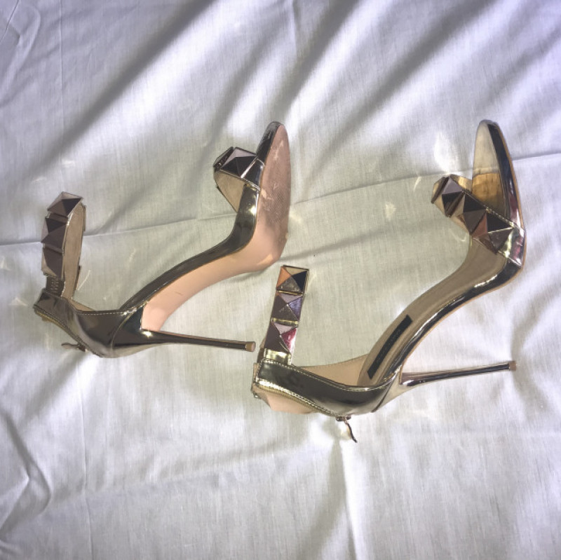 Golden Stilleto Sandals